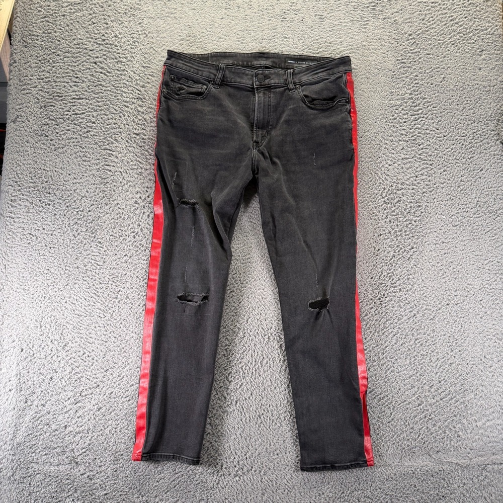 Express x Victor Oladipo Hyper Jeans Men 36x30 Black Denim Straight Slim Stretch